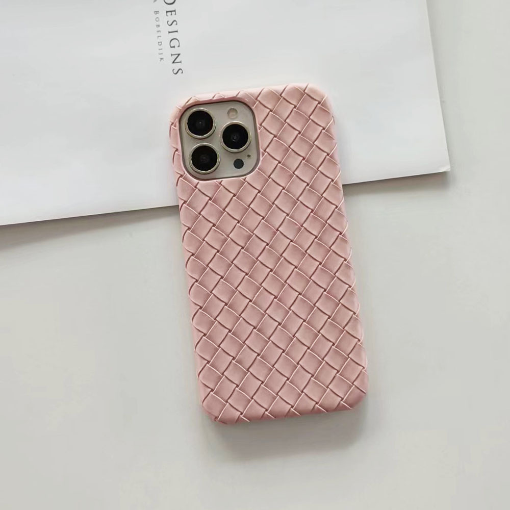 Suitable for iPhone 17/16 Pro Apple Case Woven Texture Solid Color Half-Wrap Anti-Drop Heat Dissipation Hard PC Phone