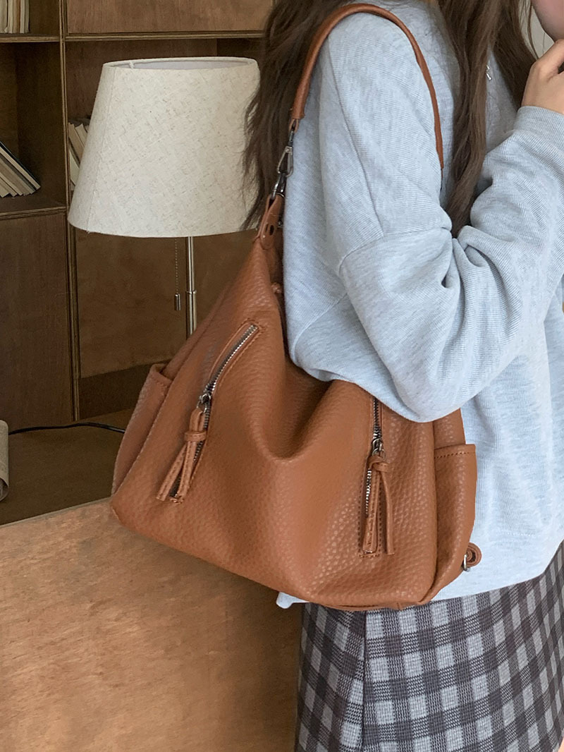 New Women's Retro Soft Leather Handbag Luxury Bag Work Commuter Shoulder Bag High end Designer Bag Wallet Shoulder Bag