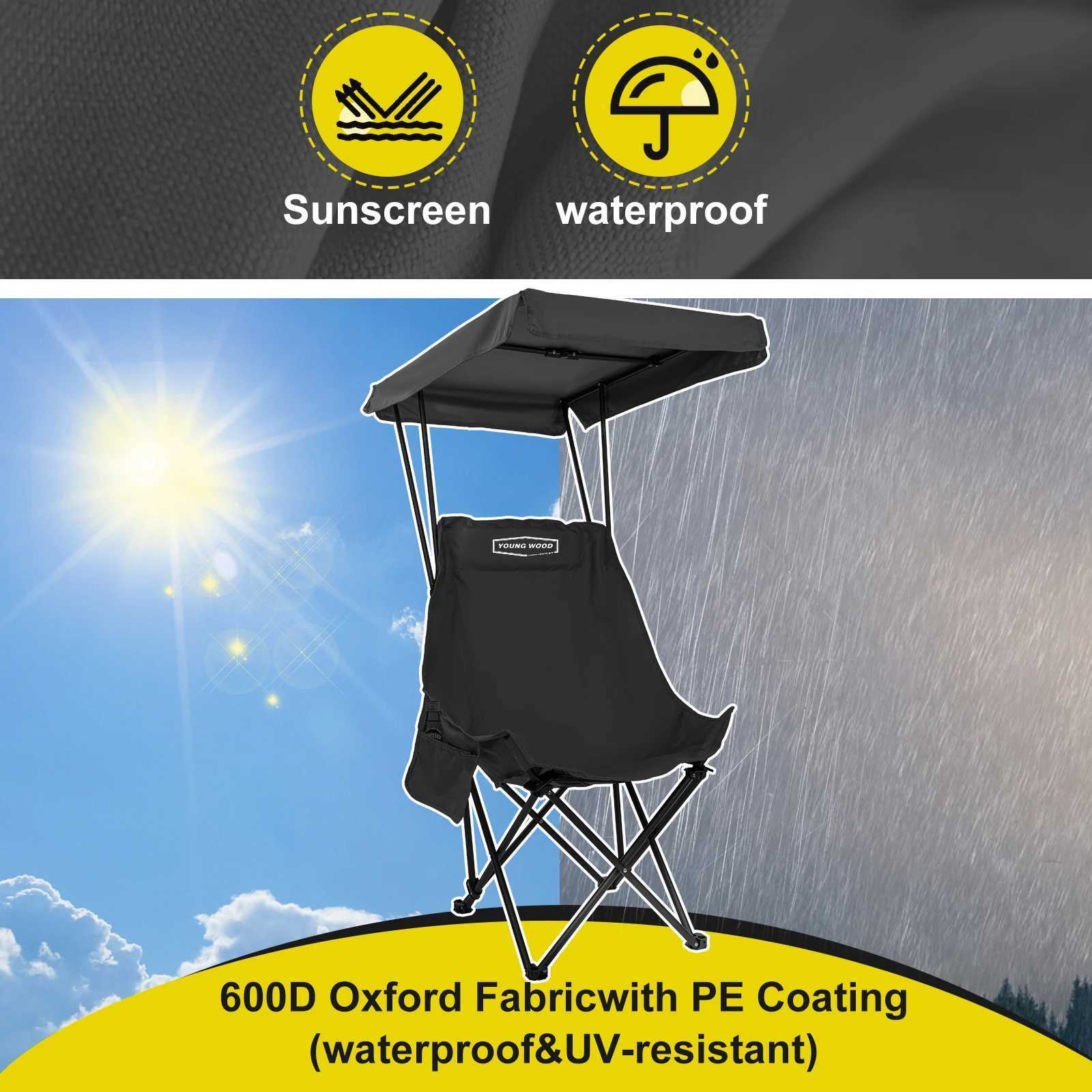 2PC Black Folding Chair Shed Outdoor Leisure Design Unique Folding Portable Camping Picnic Beach Vacation Highquality Material J250930