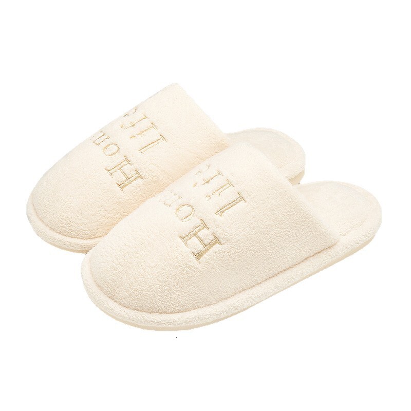 Home Women 2025 Autumn Winter Antibacterial Deodorant Couple Indoor Non-Slip Simple Plush Cotton Slippers for Men ddmymarket
