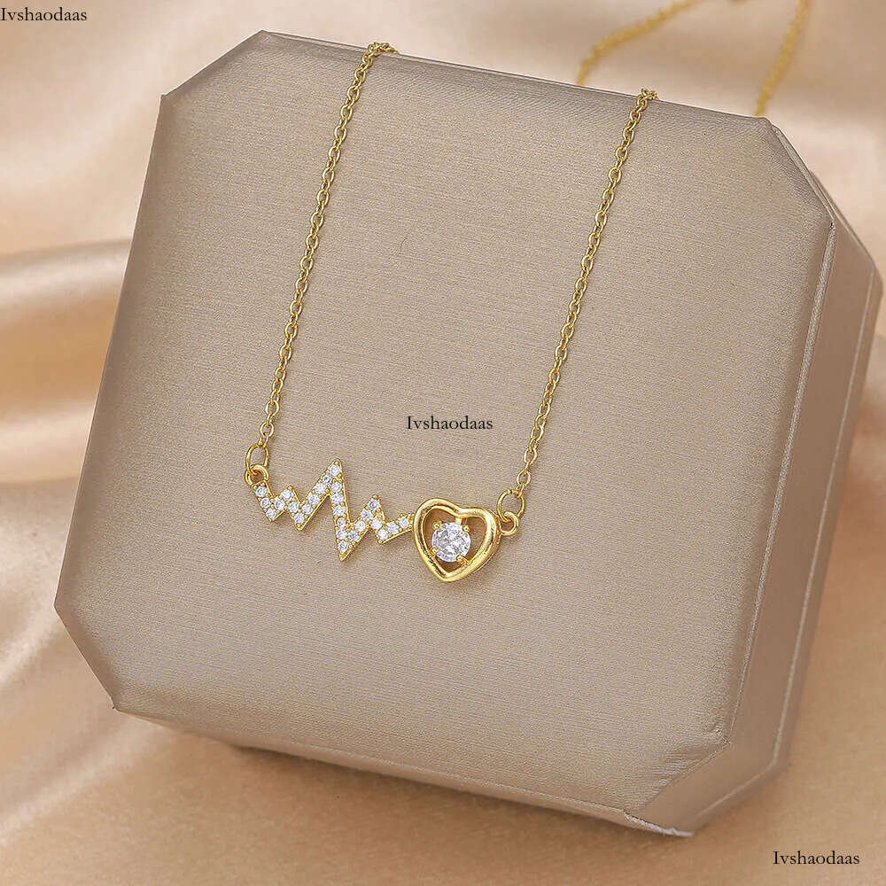 stainless steel clover necklace gold dia butterfly fashion star moon pendant women's clavicle chain jewelry
