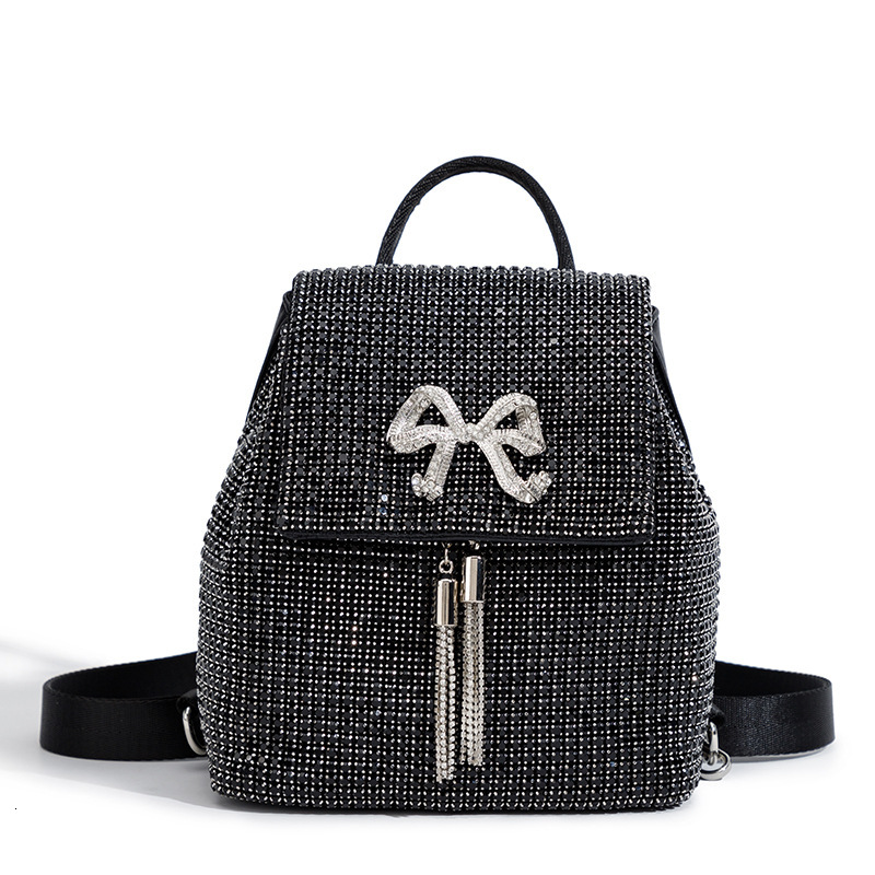 Designer Bag 2025 New Rhinestone Bag For Women Fashion Simple Inlaid Diamond Backpack Bowknot Luxury Bag Tassel Shiny Diamond Evening Bag Wholesale