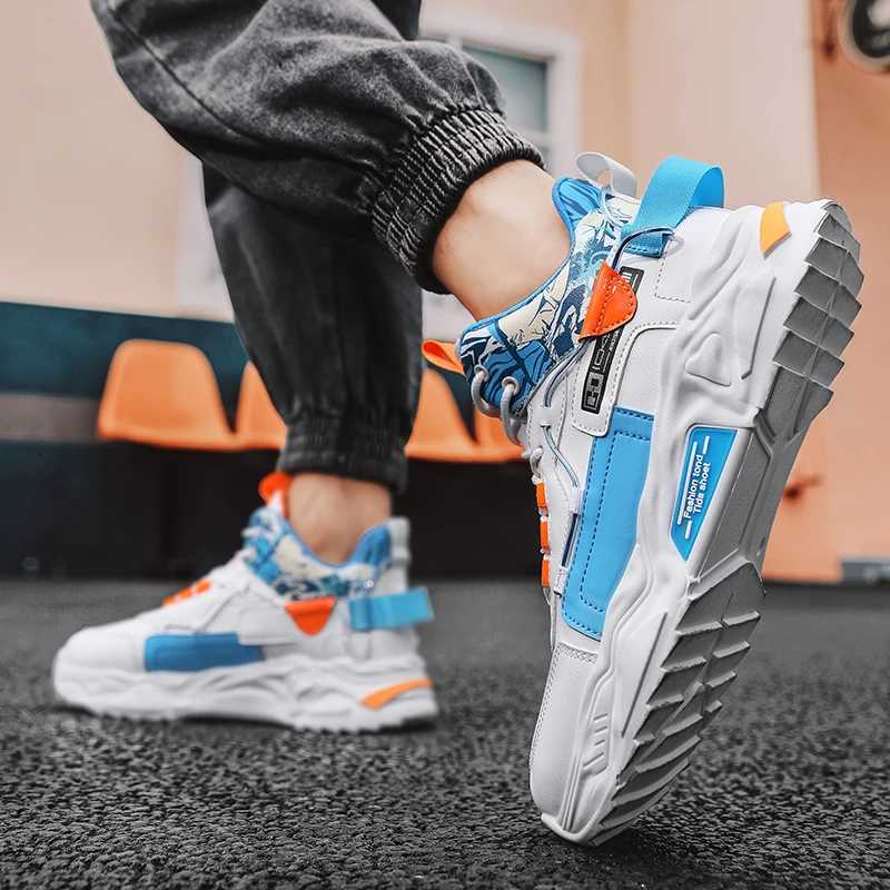 High Top Street Walking Shoes for Men Culture Casual Sneakers Mens Sports Sneaker Fashion Laceup Color Matching Platform Shoes Z250930