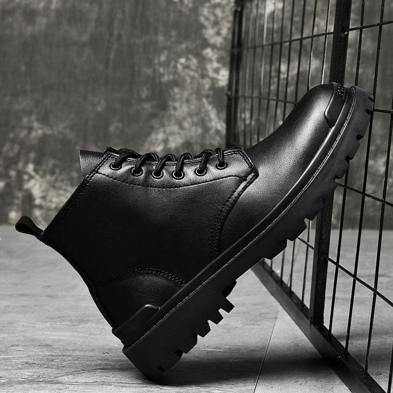 Fashion Mens Boots Autumn Winter Men Boots Genuine Leather Casual Shoes For Man Retro Motorcycle Boots Big Size 3848 250930