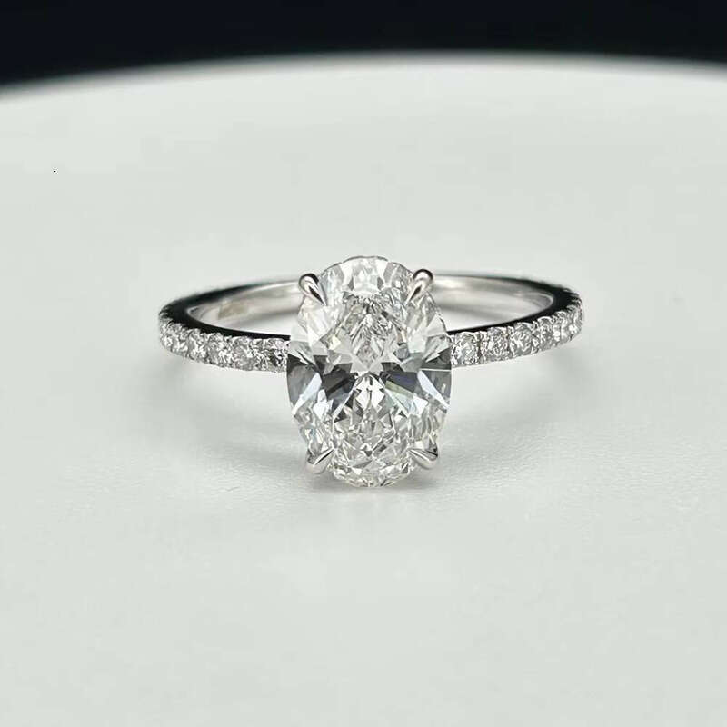 HQD VS1 IGI White Gold Oval 3 Carat Lab Engagement Ring