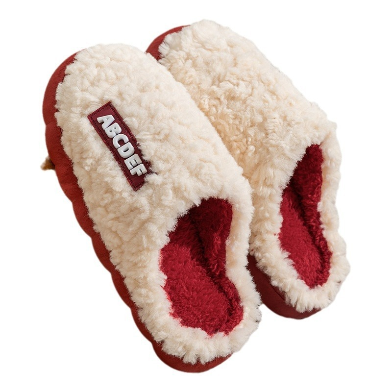 Cixi Cotton Men Women, Indoor Non-Slip Warm Home for Spring, Autumn, and Winter, Couples' Fuzzy Plush Slippers ddmymarket