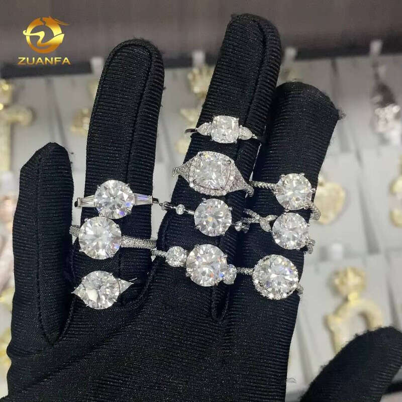 25 Different Cut Iced Out Wedding VVS Diatomaceous Earth Silver Jewelry Engagement Rings