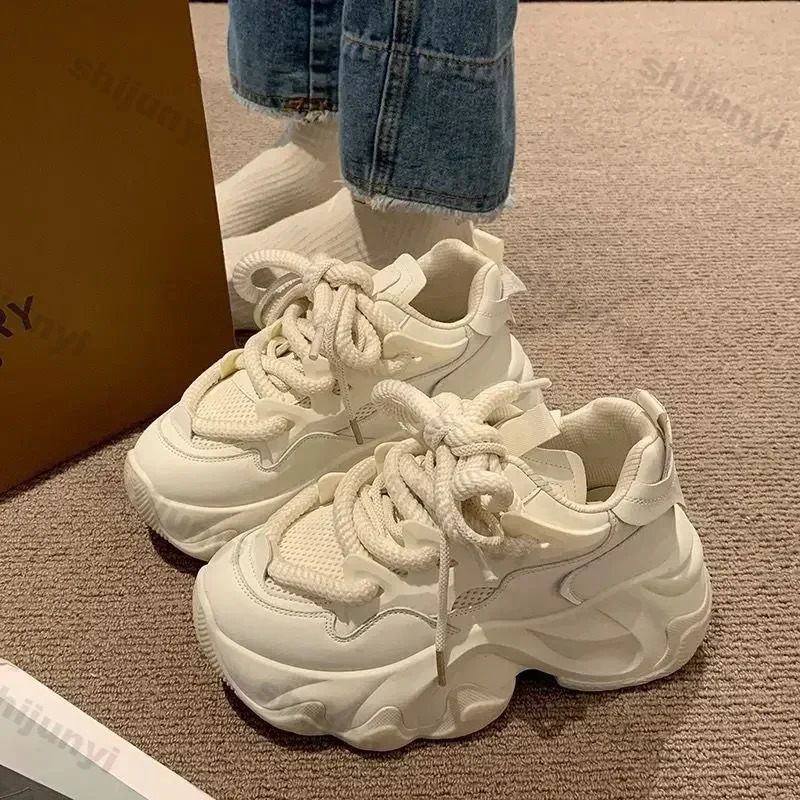 Women Chunky Platform Sneakers Women Autumn Fashion Breathable Mesh Sport Casual Sneakers Female Thick Bottom Vulcanized Shoes 250930