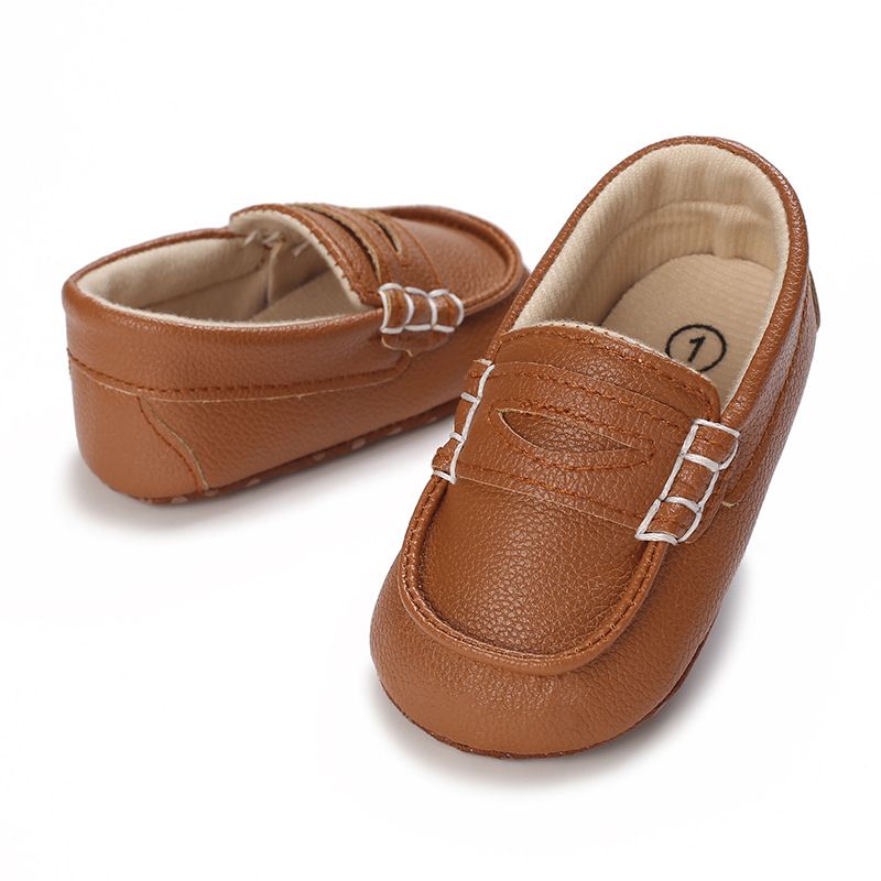 Newborn Baby Prewalker Girls Boys Casual Shoes Leather Non-Slip Soft-Sole Kidszworld Infant Toddler First Walkers Shoes Baptism 0-18M K0442