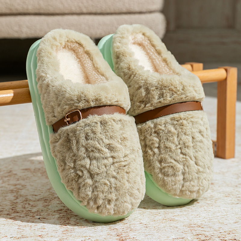 High-End for Women, Autumn and Winter 2025 New Indoor Home Non-Slip Warm Plush Cotton Slippers ddmymarket