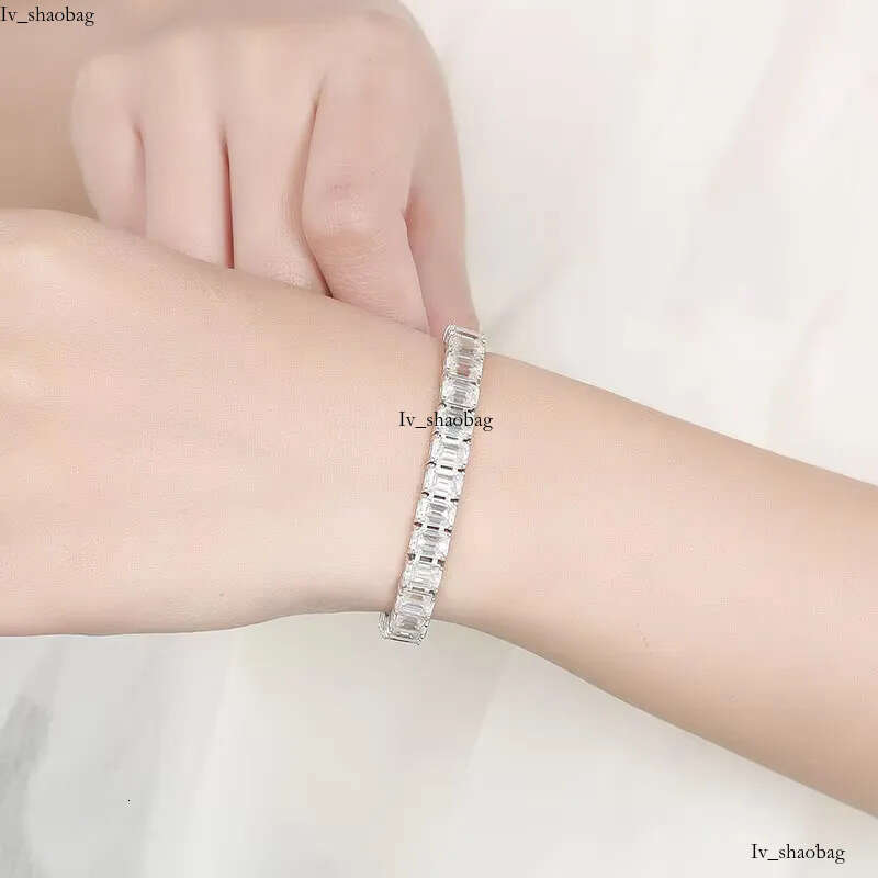 Custom Emerald Cut Moissanite Jewelry Sterling Sier Tennis Bracelets With Rectangle Full Dia Zirconia Women Jewellery 111 1a - view 5