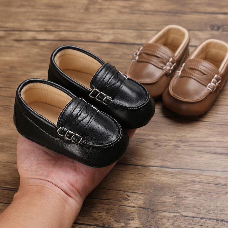 Newborn Baby Prewalker Girls Boys Casual Shoes Leather Non-Slip Soft-Sole Kidszworld Infant Toddler First Walkers Shoes Baptism 0-18M K0442