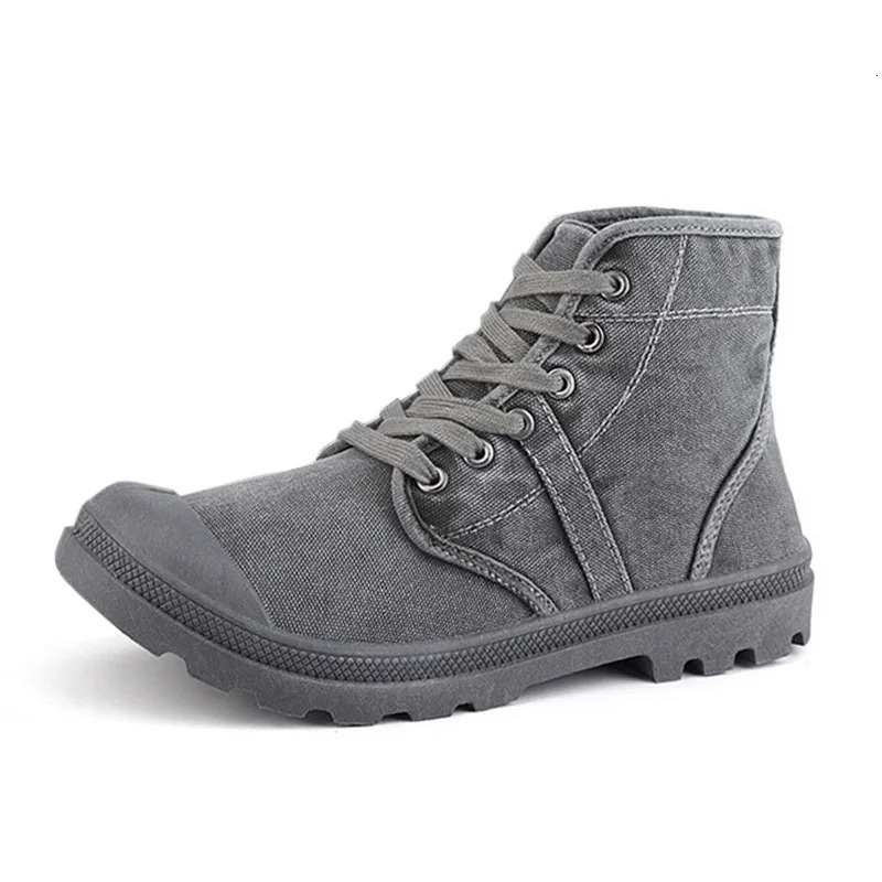 Autumn Early Winter Boots Men Canvas Shoes High top Casual Shoes Fashion Mens Boots Male Ankle Botas A215 250930