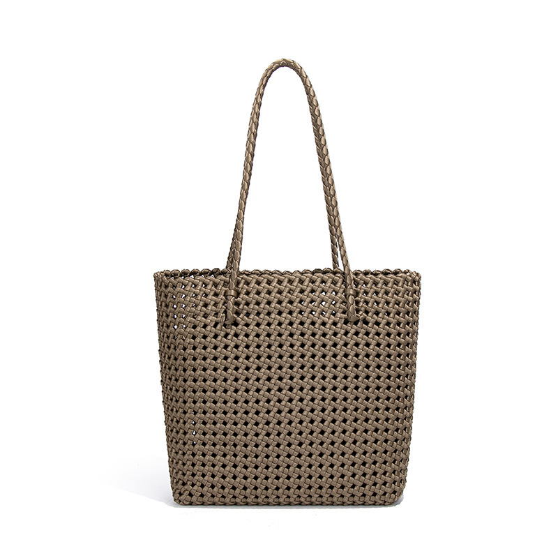 Champagne Gold Windmill Knot Craft Handwoven Fashion Commuter Large Capacity Single Shoulder Tote Mother Bag