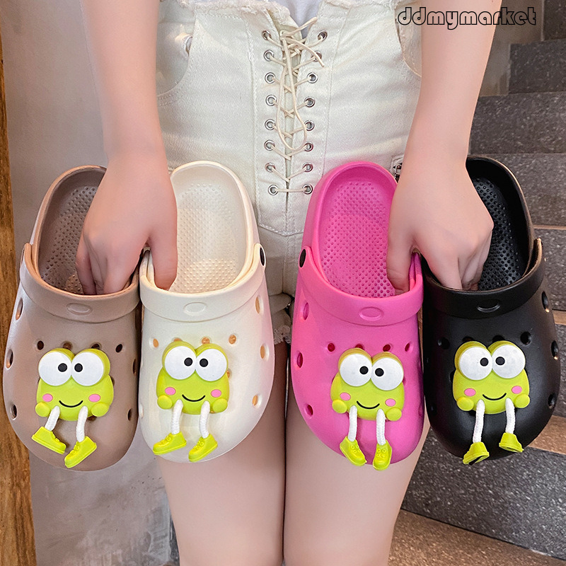 DIY Croc Women, Outdoor Closed-Toe Summer New Thick-Soled Slippers with Stepping Comfort, Beach Sandals for Men ddmymarket