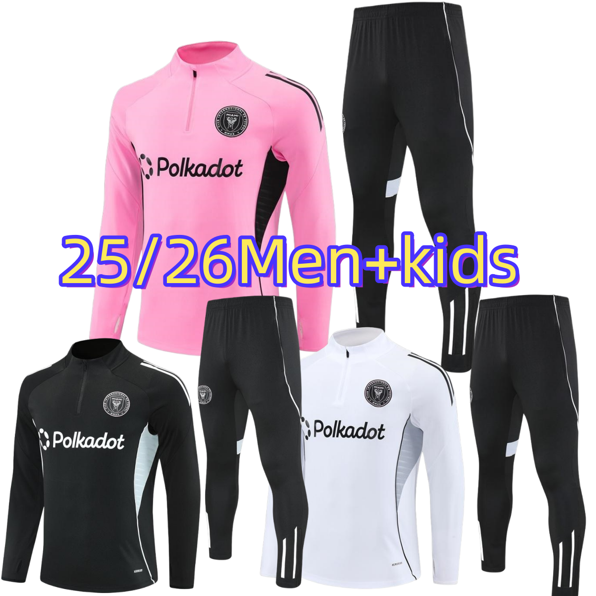 Interrr Miamiii CF25/26 Autumn and Winter Long-Sleeve Boys and Girls Sports Suit, with official and realistic appearance, football sports training suit2025-2026