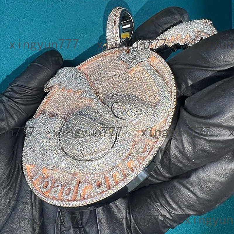 Iced Out Moissanite Hip Hop Pendant Sterling Silver Bling Charm with Dazzling Sparkle and Exquisite Craftsmanship