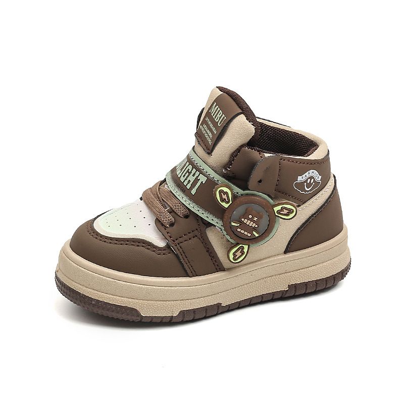 Kids High Top Sport Shoes For Boys And Girls Soft Soles Non-slip And Wear-resistant Kidszworld Running Sneakers Fashionable Color Toddler Shoes Sizes 