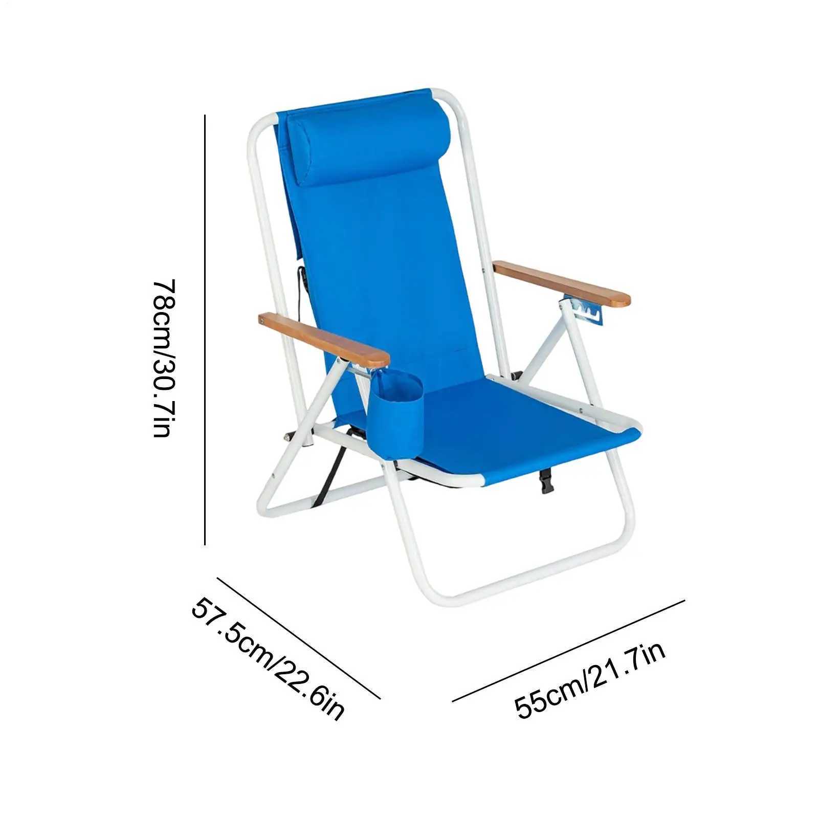 Camping Chairs Backpack Folding Portable Chair Adjustable Portable Recliner Seat With Cup Holder Camping Accessories For Travel J250930