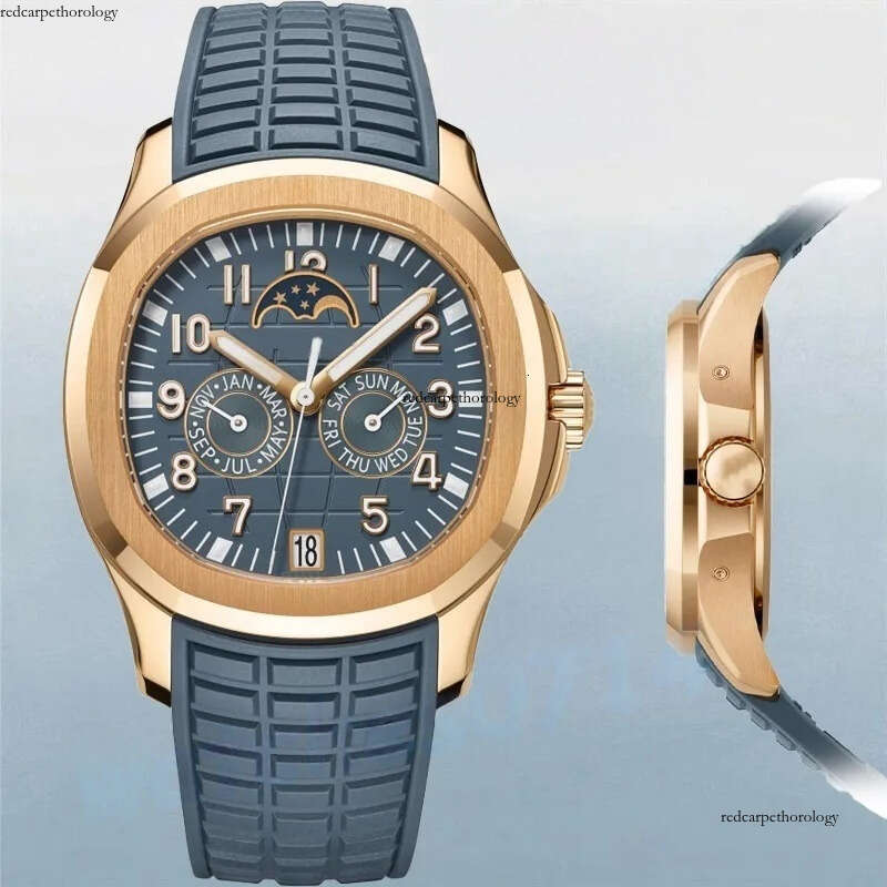 Mens Watches Men Super Quality Rose Gold Quadrate Cal.330 Automatic Mechanical Watch 904L Stain Sapphire Waterproof Perpetual calendar With Box