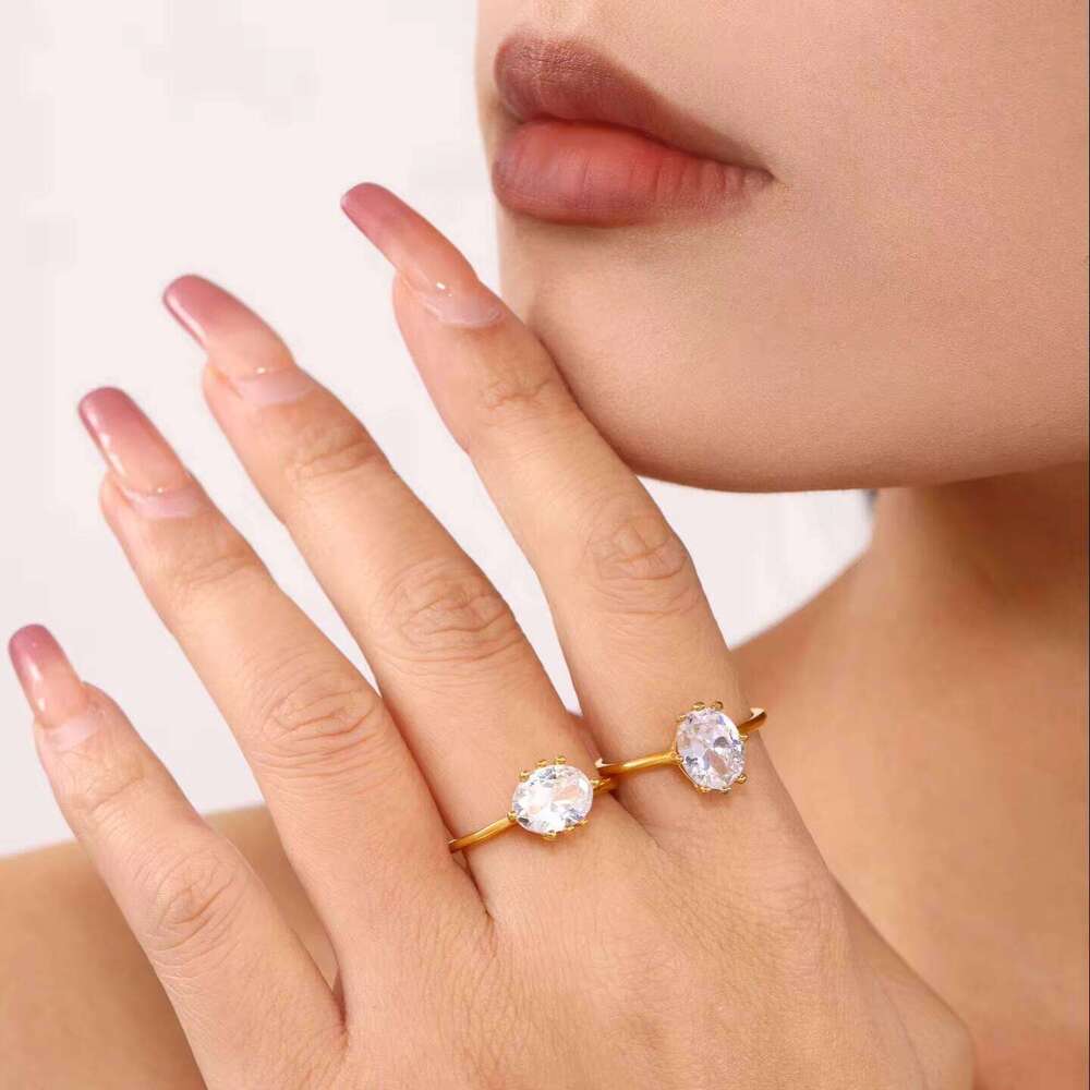 Luxury Oval Moissanite Ring Ring, INS, Wedding, fashion, Versatile, Design, Jewelry