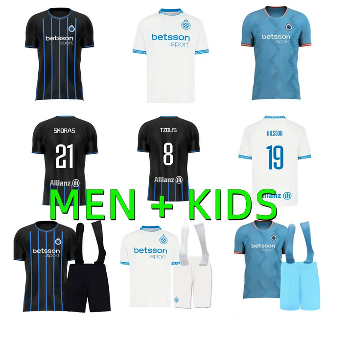 25 26 ClUb BrUGge Soccer Jerseys Kids Kit 2025 2026 Maillot Foot Home Away Football Shirt Fan Player Version JUTGLA LANG MEIJER ONYEDIKA BUCHANAN VANAKEN SKOV OLSEN