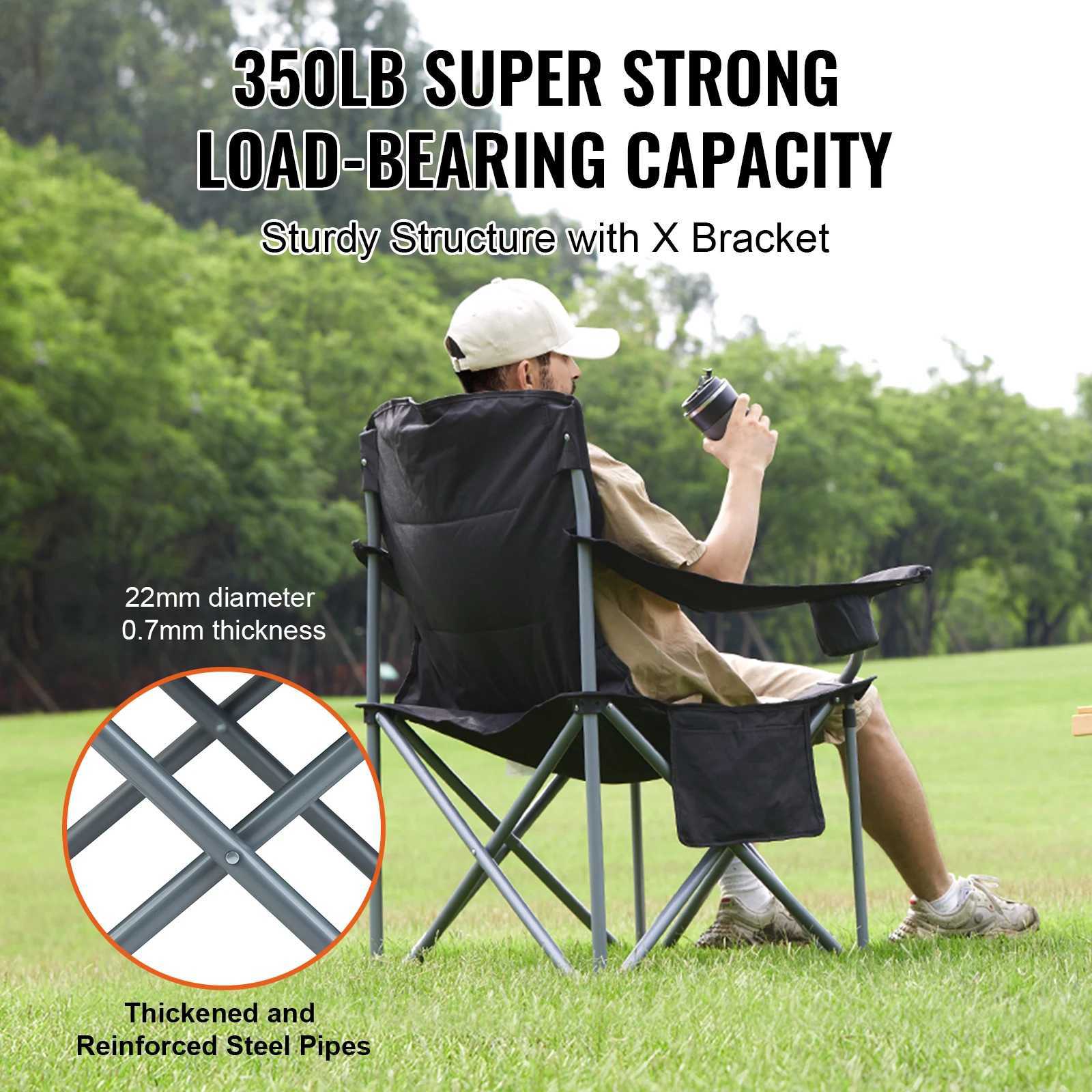 SucceBuy Outdoor Camping Chair 350lbs High Load Ultralight Folding Chair Portable Beach Hiking Picnic Travel Seat Fishing Tool J250930