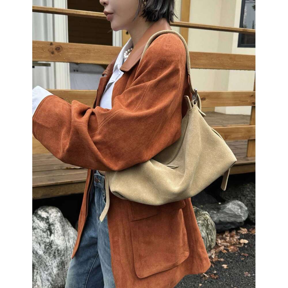 Autumn Winter Fashion Women's Shoulder Crossbody Designer Brand Ladies Soft Suede Cow Leather High Quality Bag New