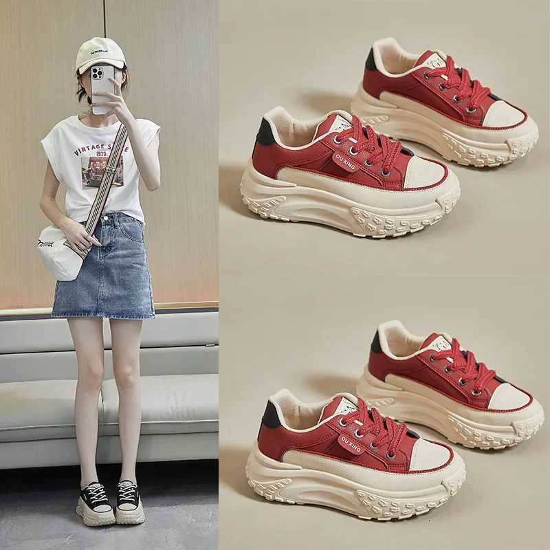 2024 New Model Shoes for Women Wearresistant and Antislip Casual Sports Shoes Thick Sole Adds Height Vulcanized Casual Shoes Z250930