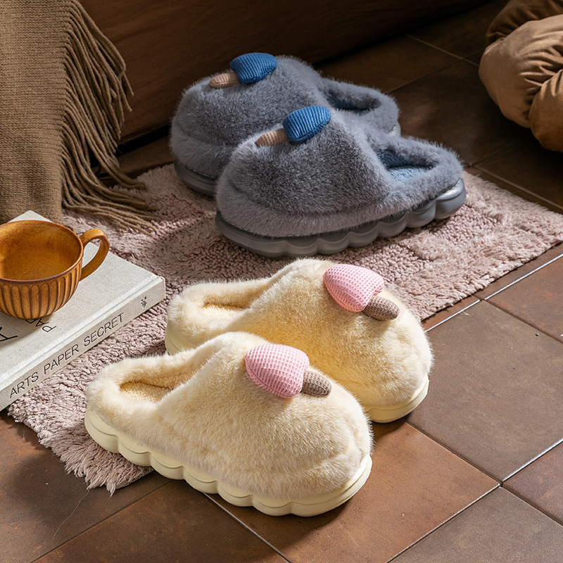 Soft Cushioning Slippers for Women Winter Warmth Closed Heel 2025 New Indoor Home Thick Sole Plush Couple Cotton Shoes ddmymarket