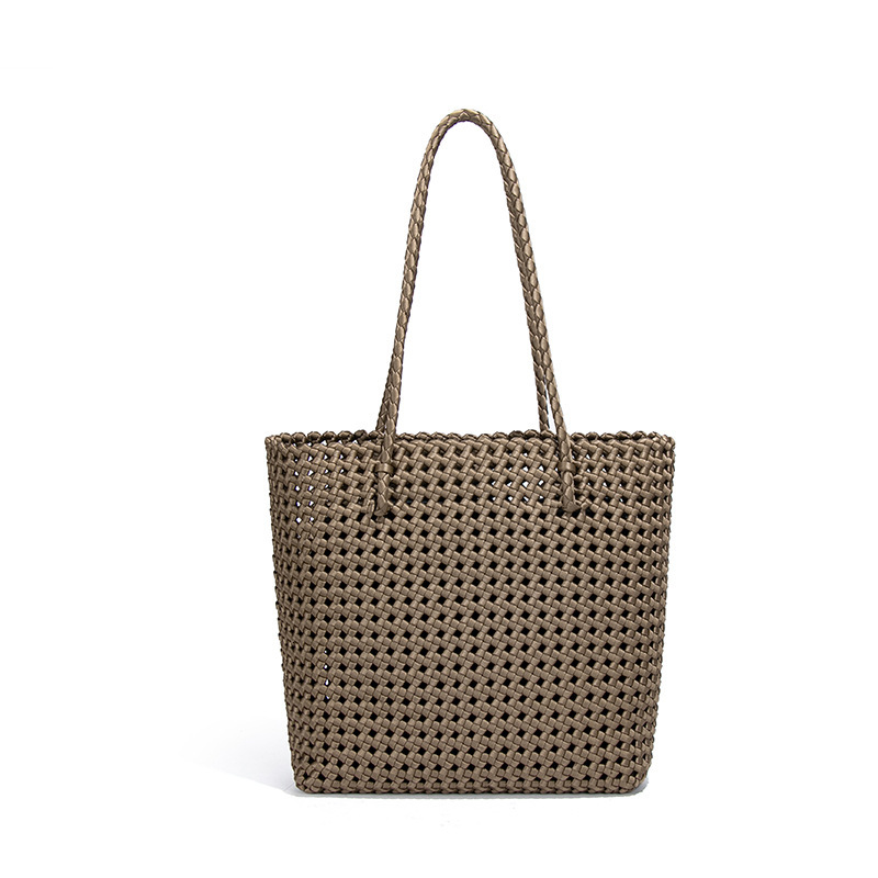 Champagne Gold Windmill Knot Craft Handwoven Fashion Commuter Large Capacity Single Shoulder Tote Mother Bag