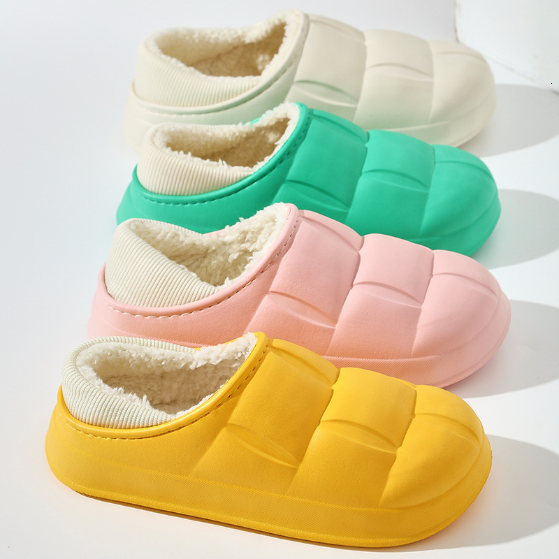 2025 New Waterproof Slippers Women, Autumn Winter Home Internet Celebrity Thick Sole EVA Cotton Slippers, Warm and Suitable for Outdoor Wear ddmymarke