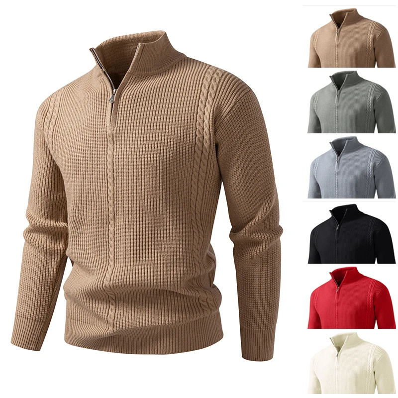 2025 Mens Thick Warm Fashion Long Sleeved Casual Pullover Knitted Sweater Men 250929