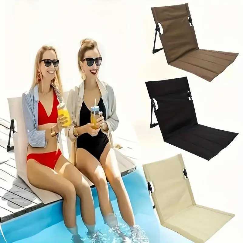 Portable Lazy Camping Beach Chair Folding Lounge Chair For Camping Park Lawn Picnic Casual Set With Backrest And Carryon Bag J250930