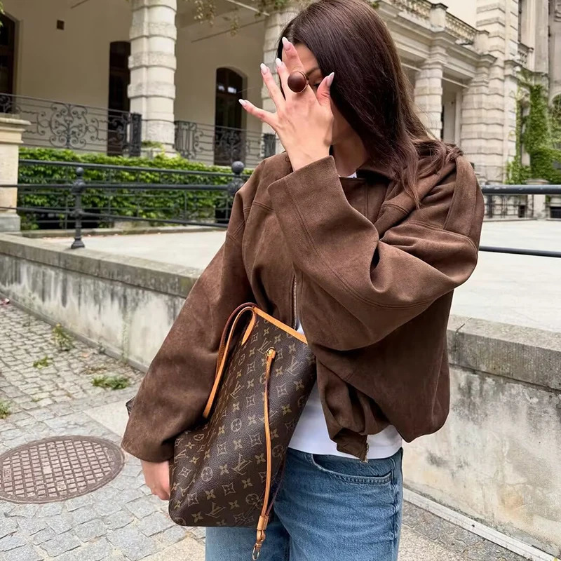 Autumn Jackets 2025 Fashion Elegant Loose Long Sleeve Womens Warm Coats Chic Street Youth Casual 250930