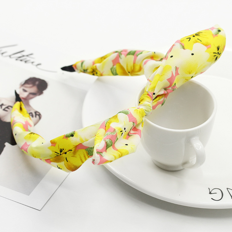 Floral Bow Headband Fashion Polka Dot Bunny Ear Hair Clip Korean Style 2 Yuan Store Accessories
