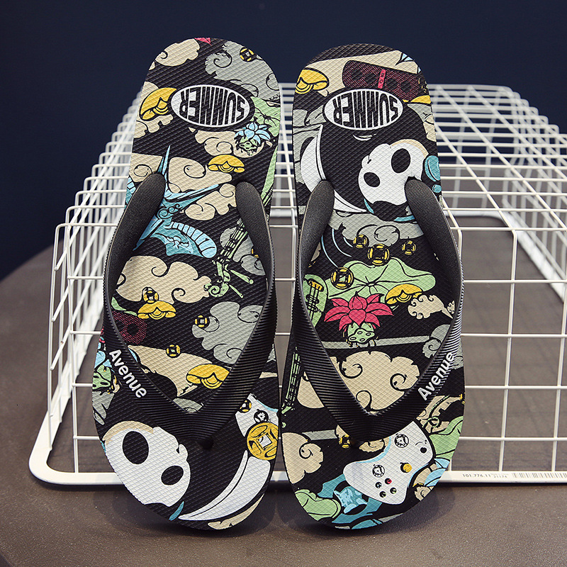 Summer Slippers Korean Style Trendy Non-Slip Flip-Flops 2025 New Fashion Outdoor Personality Men's Beach Shoes ddmymarket