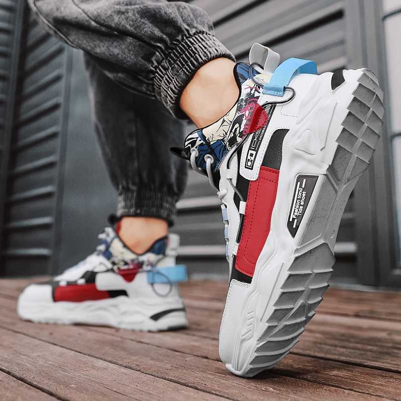 High Top Street Walking Shoes for Men Culture Casual Sneakers Mens Sports Sneaker Fashion Laceup Color Matching Platform Shoes Z250930