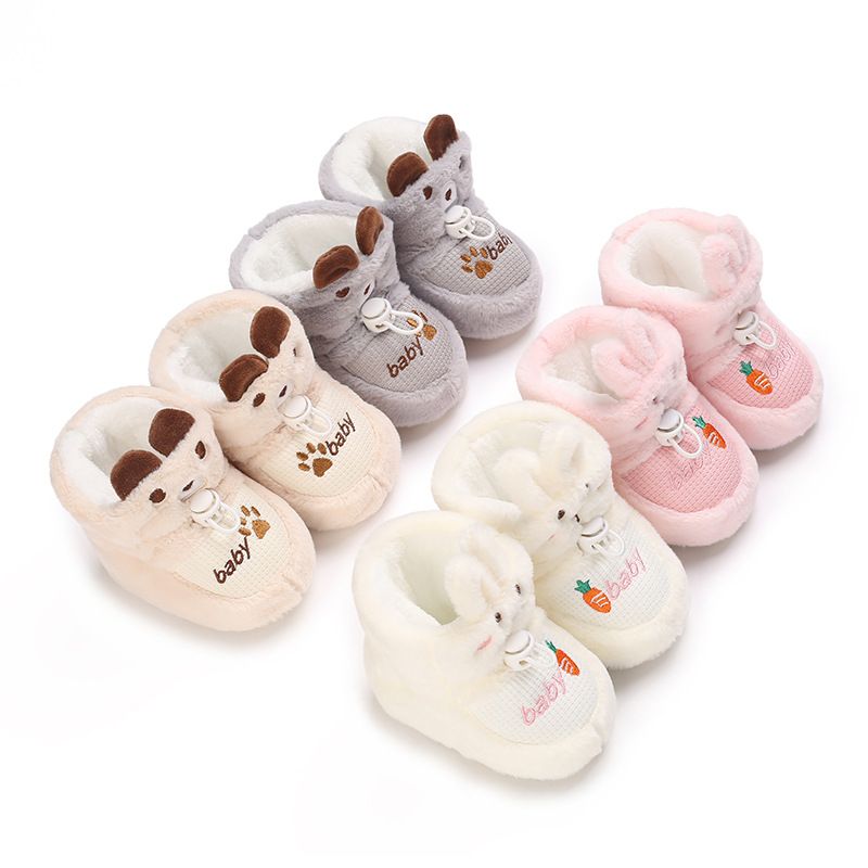 Winter New Cute Cartoon Baby Booties Little Child Boots Cotton Soft-Sole Non-Slip Warm Kidszworld Toddler First Walkers Infant Crib Shoes 0-18 Months 