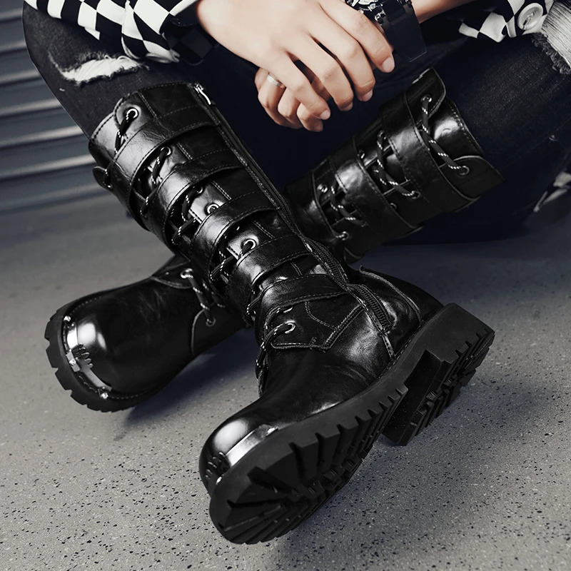 Motorcycle boots four seasons mens hightop outdoor offroad cycling boots safety protection nonslip cycling boots work boots 250930