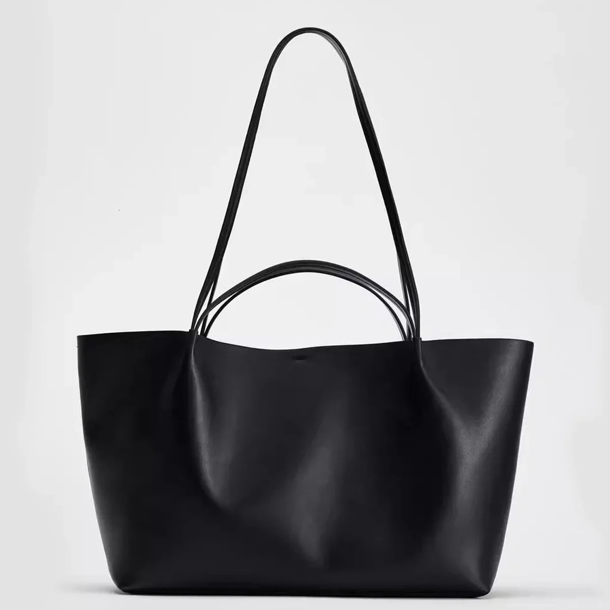 High Quality Large Capacity Tote Bags for Women Handbags Shoulder Bag Bags Black PU Leather Shopper Purses 250929