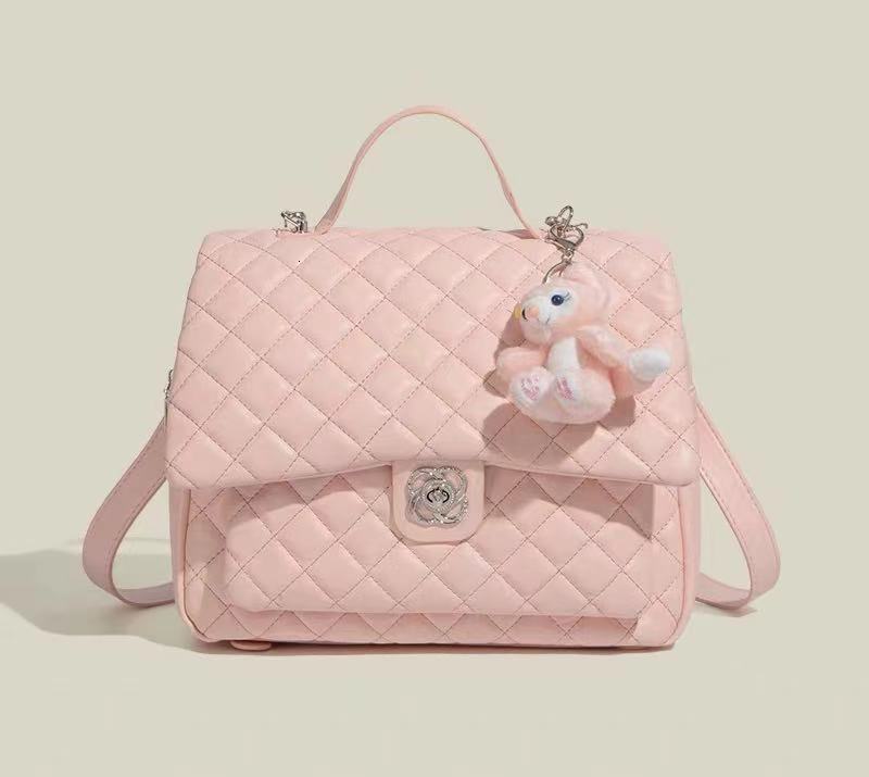 Designer Bag Niche Academy Style Camellia Backpack For Women 2025 New Spring Fashion Versatile Luxury Bag Quilted Backpack