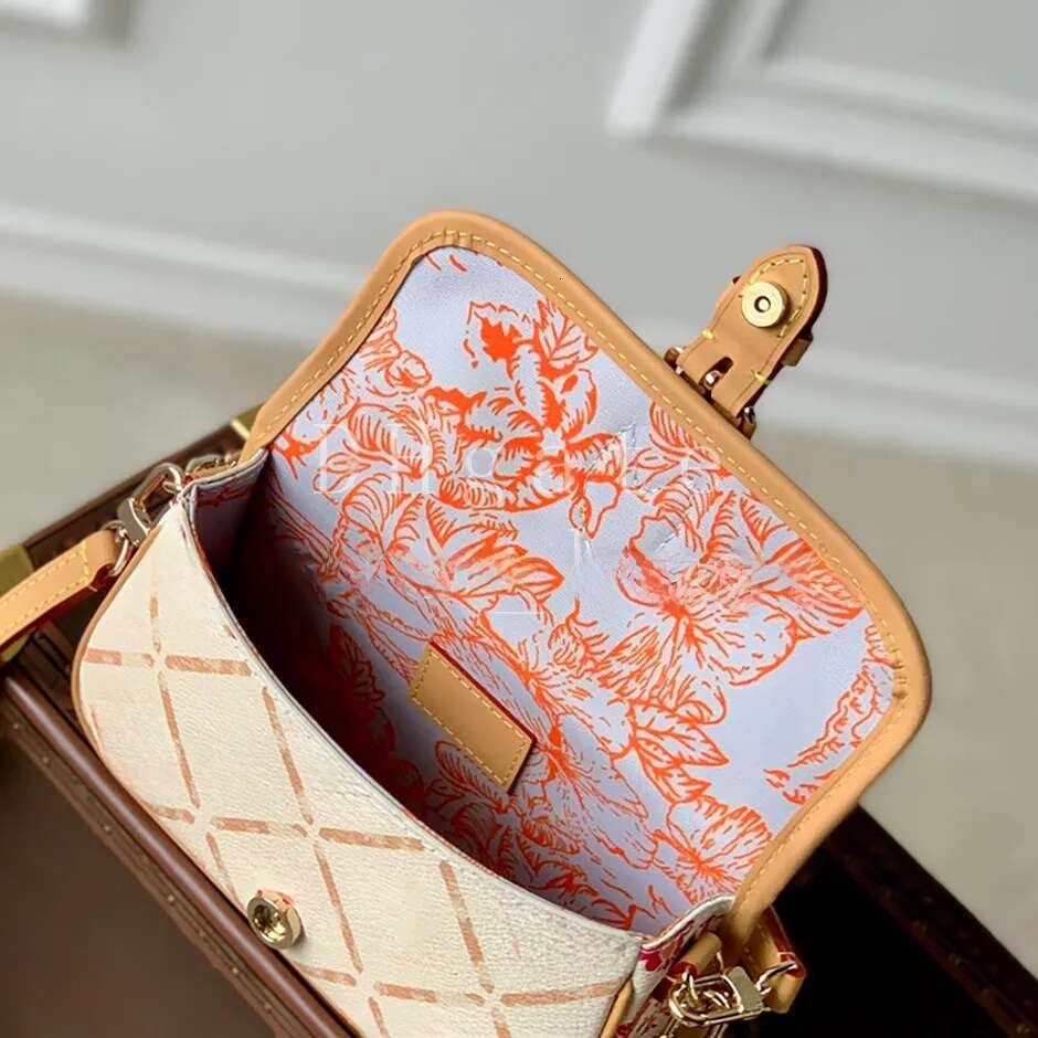 Nano Mirror quality Mini handbag designer 19CM shoulder Coated canvas genuine leather Flip bag