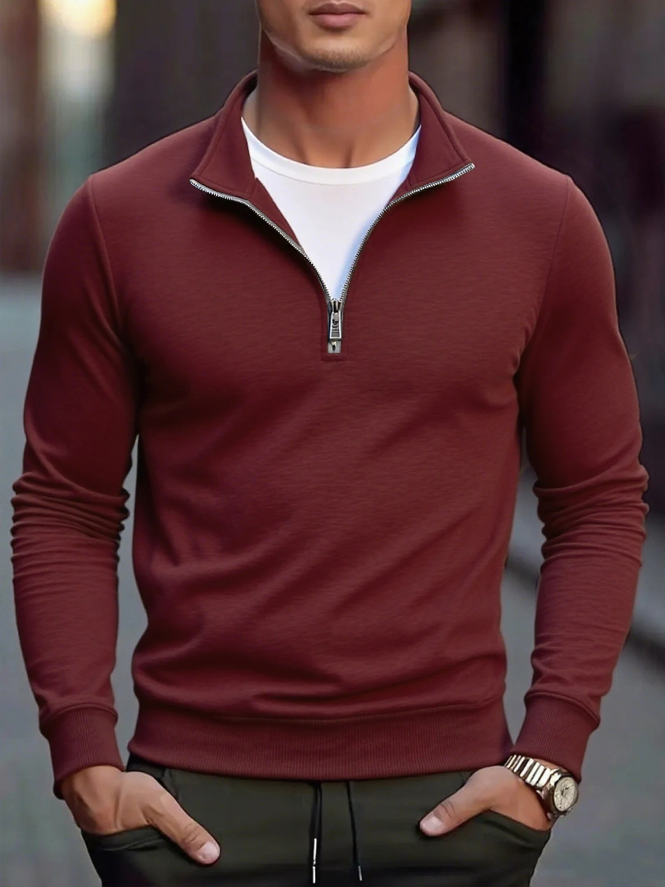 Mens Warm Sweatshirts Breathable Casual Sports Hiking Turtleneck Pullover Tops Outdoor Mock Neck Streetwear 250930