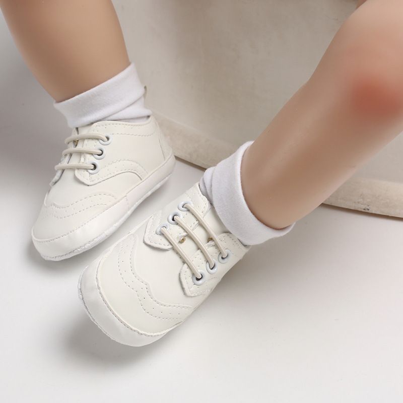Baby baptism Shoes For Boy Newborn White Causal Soft Sole Antiskid Girl Shoes Kidszworld Toddler Infant First Walker Shoes 0-18M K0444