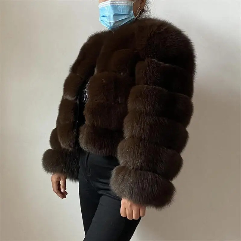 BEIZIRU Womens Real Fur Coat Long Sleeve Natural Warm Fashion Winter Girls 250930