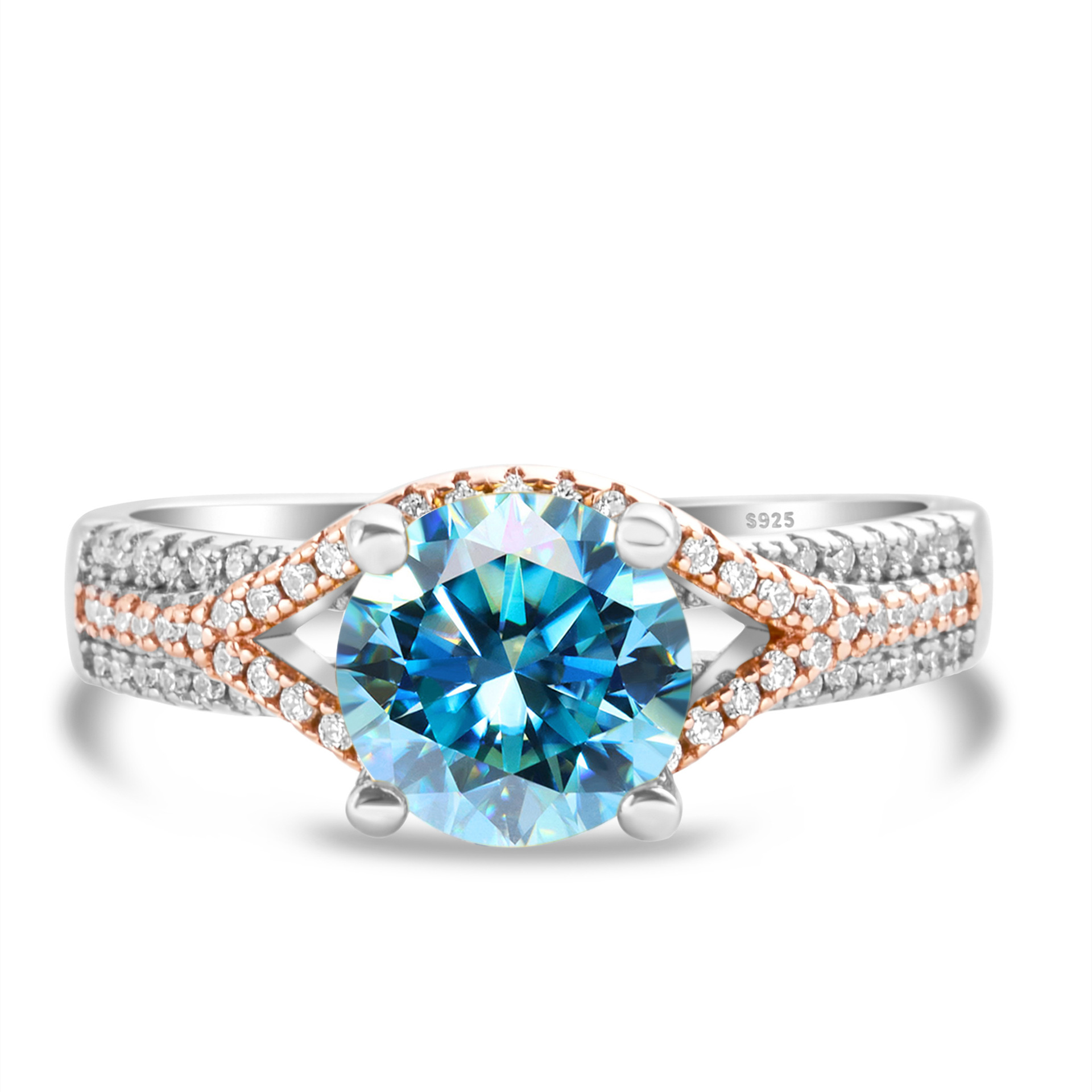 Moissanite high Quality lab grown diamond S925 silver Classic ring free shipping Valentine's Day gift with box