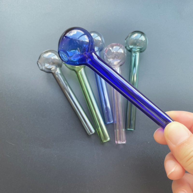 Colorful Glass pipe Smoking Oil Burner Pipes Smoke Straight Tube Pipe Water Hand Nail Tips Transparent 10cm 12cm 7cm smoking accessories 56585