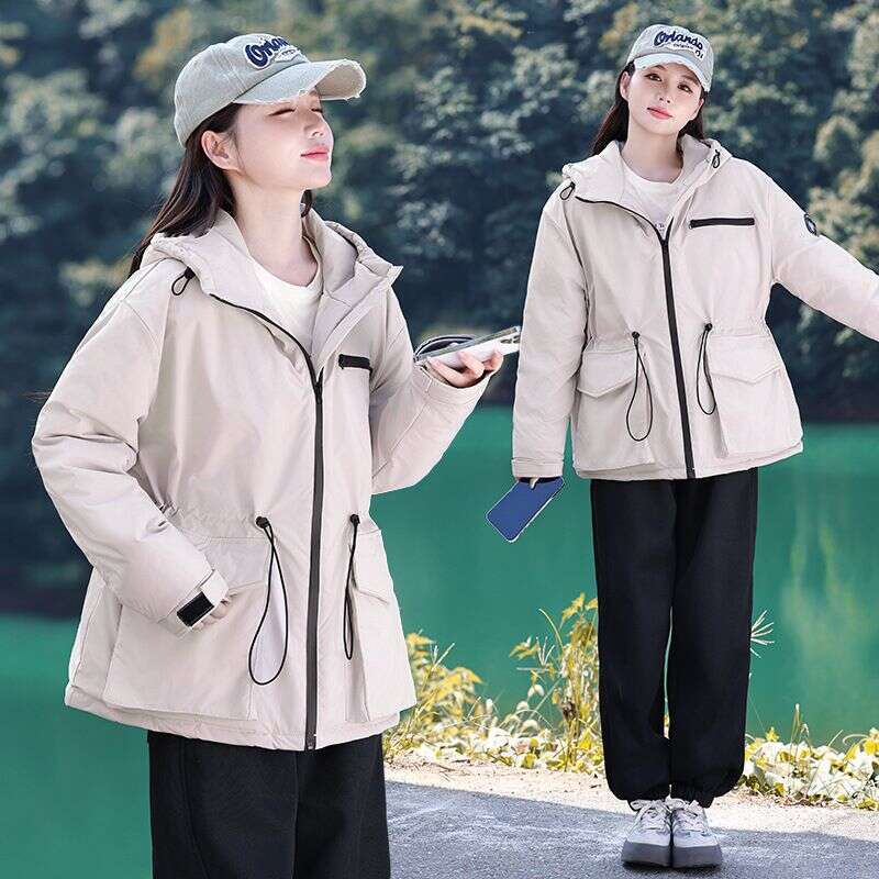 Cotton Clad Women's Winter New Korean Version Short Thick Military Style Assault Suit Loose Hooded And Cotton