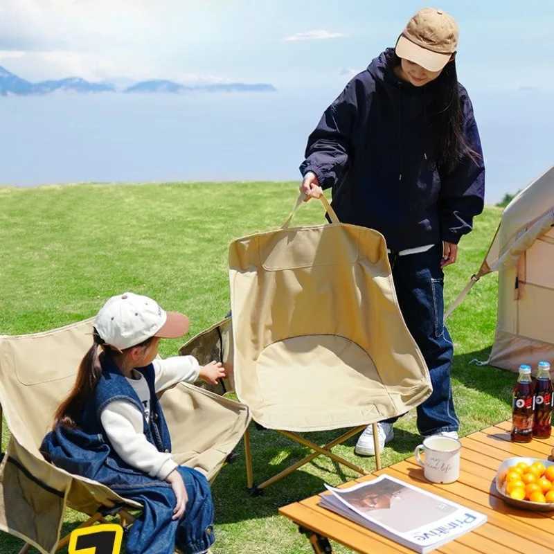 Outdoor Single Camping Chair Oxford Beach Picnic Stable Comfortable Backrest Folding Chairs Portable Camping Furnishings J250930
